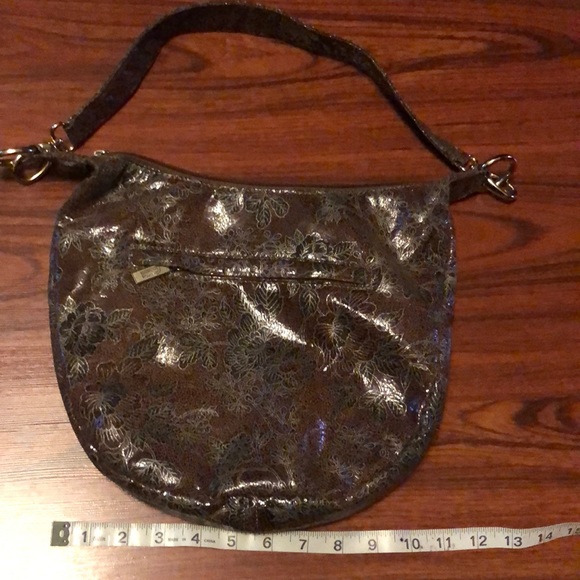 VINTAGE Pinky Leather Floral Hobo Ring Bag. - Picture 9 of 13